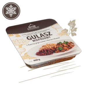 Gulasz wieprzowy z kaszą gryczaną i buraczkami 400 g